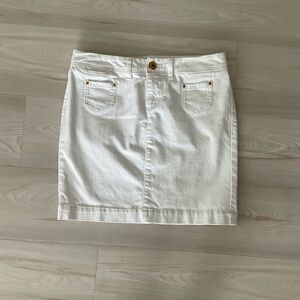 White jeans mini skirt